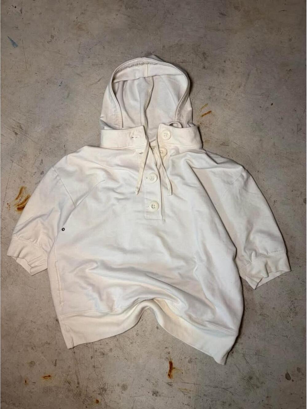 Vintage Women’sOld Navy White Short Sleeve Hoodie XL